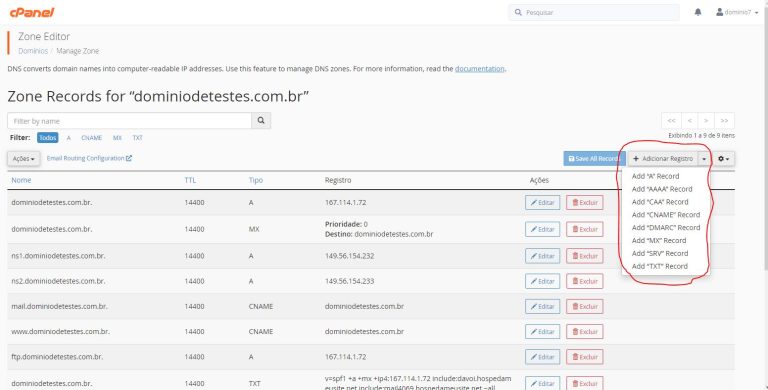 Como Adicionar Registros Na Zona Dns Do Seu Dom Nio No Cpanel Hospeda